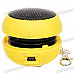 Ultra Mini Hamburger USB Rechargeable Portable Speaker Keychain - Yellow (3.5mm Jack)