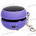 Ultra Mini Hamburger USB Rechargeable Portable Speaker Keychain - Purple (3.5mm Jack)