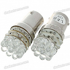 BA15S 1.5W 12V 63-Lumen 21-LED Car Turning Signal White Light Bulb (Pair)