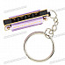 Mini 4-Hole 8-Tone Harmonicas with Keychain (2-Pack)