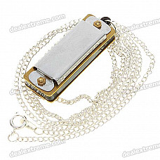 Mini 4-Hole 8-Tone Harmonicas with Necklace (2-Pack)