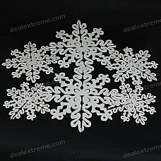 Christmas Decoration - Shining Plastic Snowflake Ornaments (6-Piece Pack)