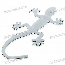 3D Stainless Steel Geckos Figure Car Sticker - Silver