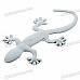 3D Stainless Steel Geckos Figure Car Sticker - Silver