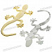 3D Stainless Steel Geckos Figure Car Sticker - Gold