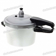 Lifelike Pressure Cooker-Shaped Coin Bank - Silver + Black (Small Size)