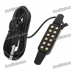 Universal 12-Holes Guitar Pickup - Black + Silver (290-Cable Length)