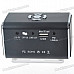 Rechargeable Portable 1.3" LCD TF/USB MP3 Music Speaker with FM Radio - Black (3.5mm Jack)