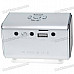 Rechargeable Portable 1.3" LCD TF/USB MP3 Music Speaker with FM Radio - Silver (3.5mm Jack)