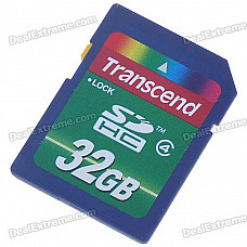 Genuine Transcend SDHC Memory Card - 32GB (Class 4)