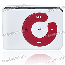 USB Rechargeable Mini Screen-Free Clip MP3 Player - White (2GB)