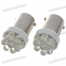 BA9S 0.25W 7-LED 6500K 30-Lumen White Light Bulbs for Car (DC 12V/Pair)