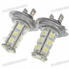 H7 4W 18-SMD LED 6500K 216-Lumen White Fog Lights for Car (Pair/DC 12V)