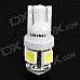 T10 1.2W 6500K 32-Lumen 5-SMD LED Car White Light Bulbs (Pair/DC 12V)