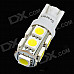 T10 2W 6500K 126-Lumen 9-SMD LED Car White Light Bulbs (Pair/DC 12V)