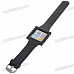 Wrist Watch Style Protective Silicone Case with Band for Ipod Nano 6 (Black)