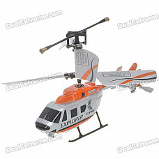 Rechargeable Wireless 3-CH Control Mini IR Helicopter with Gyroscope - Silver + Orange