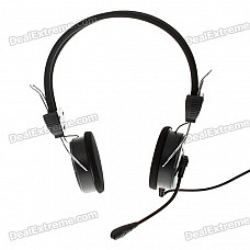 On-Ear Closed Back Stereo Headphones with Microphone & Volume Control (3.5mm Jack)