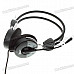 On-Ear Closed Back Stereo Headphones with Microphone & Volume Control (3.5mm Jack)