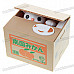 Lovely Stealing Money Cat Coin Bank with Meow Effects - Brown (2*AA)