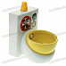 Ceramic Toilet Style Ashtray - White + Yellow