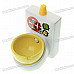 Ceramic Toilet Style Ashtray - White + Yellow