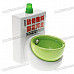 Ceramic Toilet Style Ashtray - White + Green