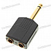 Gold Plated 6.5mm Male to 2 Female Mono Audio Split Adapter