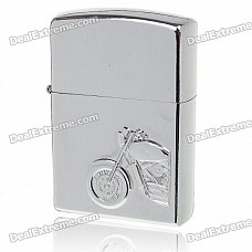 3D Motorbike Pattern Fuel Lighter - Silver