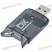 USB 2.0 SD Card Reader with DX Logo (Transparent Grey)