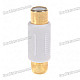 Gold Plated RCA Female to RCA Female Adapter - White