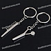 Unique Valentines' Zinc Alloy Keychains - Comb & Scissors Set