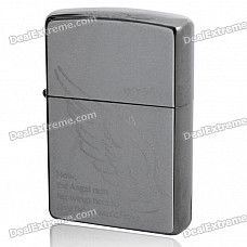 Genuine Zippo 3D Angel's Wings Pattern Fuel Lighter - Silver