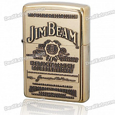 Genuine Zippo High Polish Brass Jim Beam Emblem Fuel Fluid Lighter