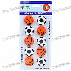 Soccer/Basket Ball Magnetic Button Fridge/Blackboard Magnets (10-Piece Pack)