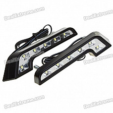 High Power Waterproof White 6W 6-LED 1200-Lumen Daytime Running Lamp/Lights for Car (DC12V/Pair)