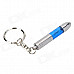 Bullet Shaped Anti-Static/Static Removal Prevent Shock Keychain - Silver + Blue