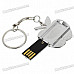 Stylish Apple Style USB 2.0 Flash/Jump Drive with Keychain - Silver + Red (4GB)