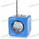 Stylish Portable MP3 Music Speaker with FM Radio/SD Slot/USB Host/Multi-Color LED - Blue