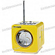 Stylish Portable MP3 Music Speaker with FM Radio/SD Slot/USB Host/Multi-Color LED - Yellow