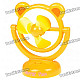 USB/3*AA Powered Cute Bear Style 3-Blade Cooling Desk Fan - Yellow