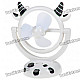 USB/3*AA Powered Cute Cow Style 3-Blade Cooling Desk Fan - White