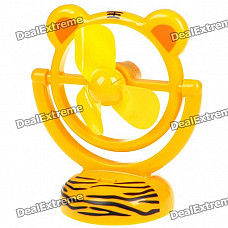 USB/3*AA Powered Cute Tiger Style 3-Blade Cooling Desk Fan - Yellow