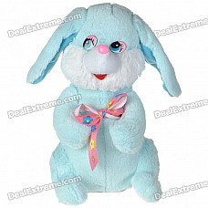 Funny Cute Singing Rabbit with Flapping Ears Shaking Plush Doll Toy - Color Assorted (4xAA)