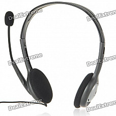 Genuine Logitech H110 Stereo Headset with Microphone - Black (3.5mm Jack/240CM-Cable)