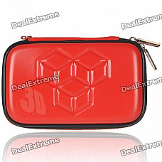 Stylish Protective Carrying Pouch with Hand Strap + Cleaning Cloth for Nintendo 3DS - Red