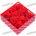 Romantic Bath Paper Soap Flower Rose Petals with Gift Box (9-Piece Pack)