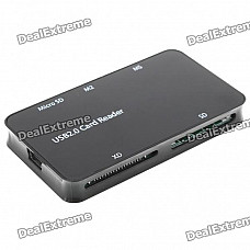 All-in-One USB 2.0 MS/M2/MicroSD/SD/XD Card Reader - Black