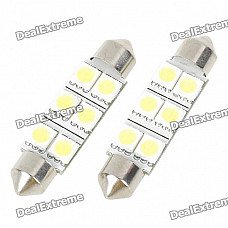 44mm 1.2W 6500K 110LM 6-SMD LED Reading Lamp/Boot Lamp White Light Bulb (DC 12~18V/Pair)