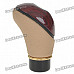 Vintage Universal Mahogany Style PU Leather Car Shift Gear Knob (Black + Beige)